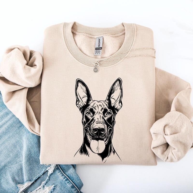 Doberman, Pet, Dog Breed Sweatshirt, Crew Neck, Women's, Crewneck
