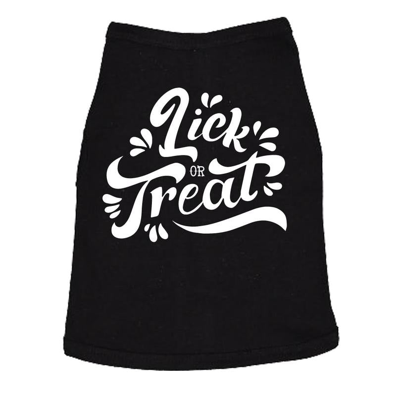 Dog Shirt Lick Or Treat Funny Halloween Trick Or Treat Tee For Family Pet Halloween Shirt For Dogs Funny Dog Puppy Shirt Black