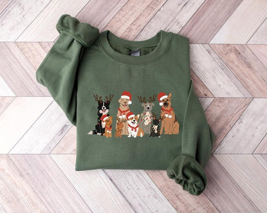 Dogs Christmas Sweatshirt, Christmas Dogs Shirt, Funny Dog Christmas Tees, Christmas Gift Shirt, Dog Mom Christmas Sweatshirt, Dog Gift