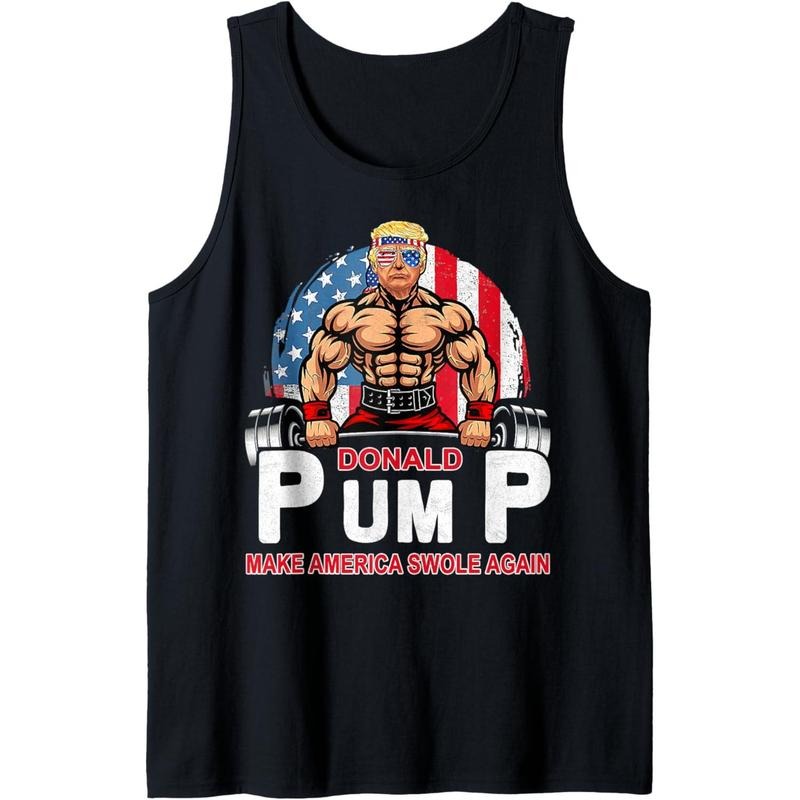 Donald Pump Swole America Again Gym Fitness Trump 2024 Tank Top Made in USA T-Shirts, Hoodie, Sweatshirt | WearSparks.com