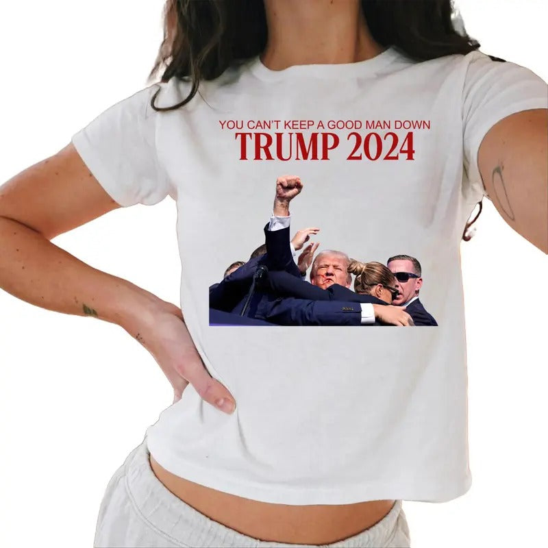 Donald Trump 2024 You Can'T Keep A Good Man Down Baby Tee Casual Comfort