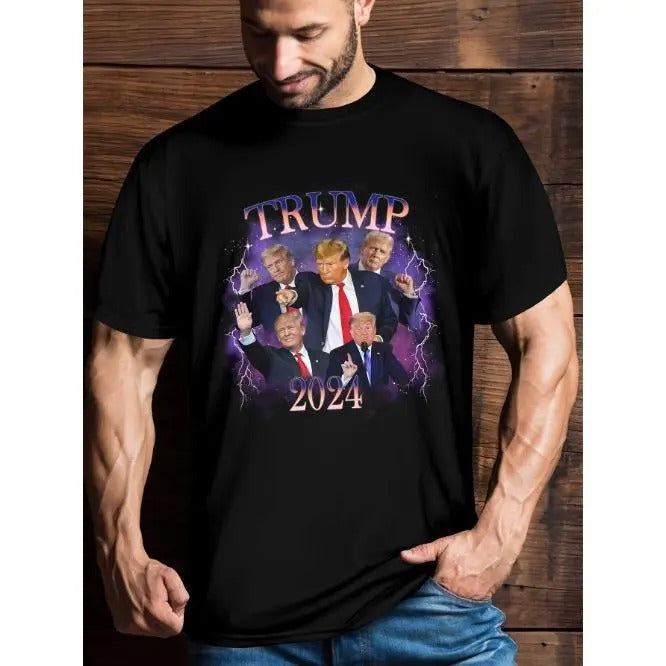 Donald Trump votes in the 2024 presidential election Premium cotton T-shirt. DIY creativity. Four-season outfit. Multi-purpose. Durable knitted fabric. Preferred choice for Halloween, Thanksgiving and Christmas. Made in USA