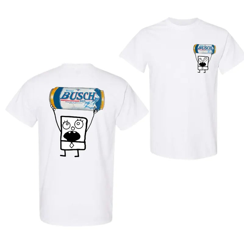 Doodlebob Busch 2 Sided T-Shirt, Funny Drinking Sweatshirt, Busch Beer Hoodie For Men Women, Man Menswear TOP Underwear