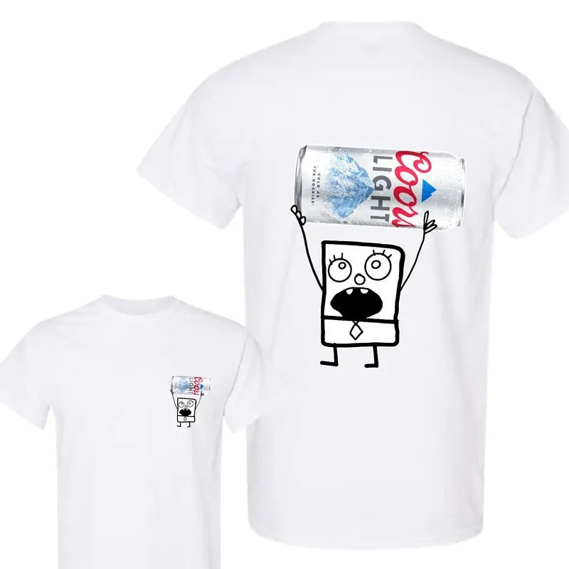 Doodlebob Coors Light Unisex T-shirt, Coors Short Sleeve Tee, Unisex Shirt, Menswear Top, beer shirt, drinking shirt