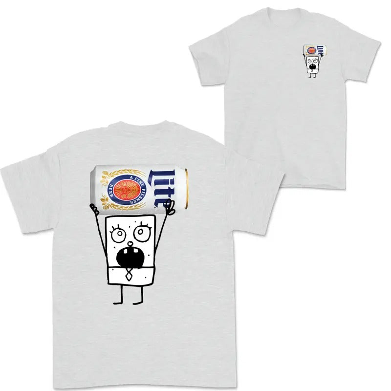 Doodlebob Miler Lite Essential 2 Sided T-Shirt, Funny Drinking T-Shirt, Miler Lite T-Shirt For Men And Women