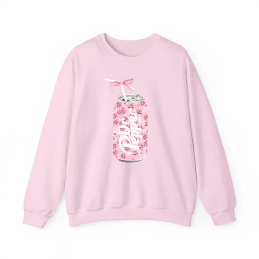 Dr Pepper Sweatshirt, Dr Pepper Gift, Floral Dr Pepper Sweatshirt, Dr Pepper Bow Crewneck, Dr Pepper Pink Bow Shirt, Y2k Crewneck, Cute Baby Pink Bow Tee, Trendy Soda Can With Roses
