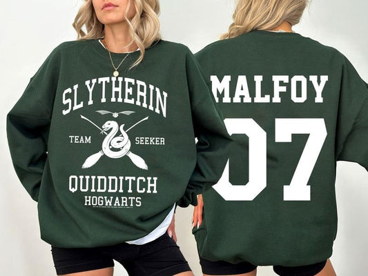 Draco 07 Quidditch Seeker Sweatshirt, HP books, Dracotok Bookish shirt, Movie Wizards House Tee, Gift For HP fans