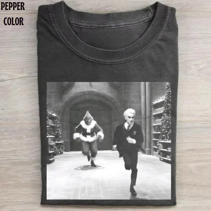 Draco is being chased Vintage Graphic T-shirt, Funny Harry Potter Movie Tee, Unisex Christmas Shirt