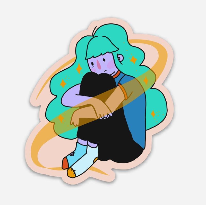 Dreaming Girl high quality vinyl sticker, 2.5" x 3" T-Shirts, Hoodie, Sweatshirt | WearSparks.com
