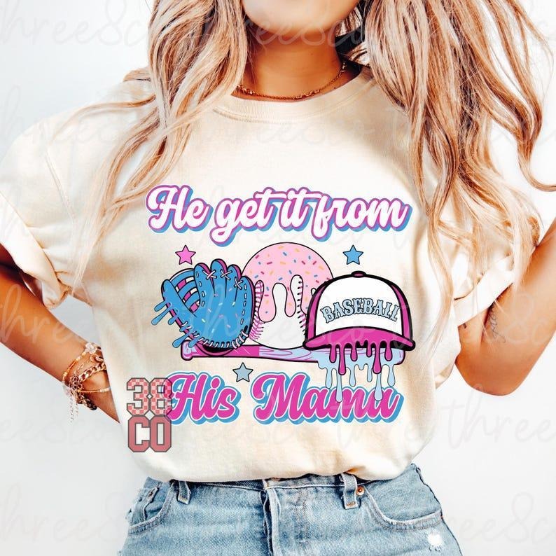 Dripping Baseball Mama Shirt, Sporty Softball Print tshirt, Ice Cream tshirt, women tops, favorite shirts, shirt for women