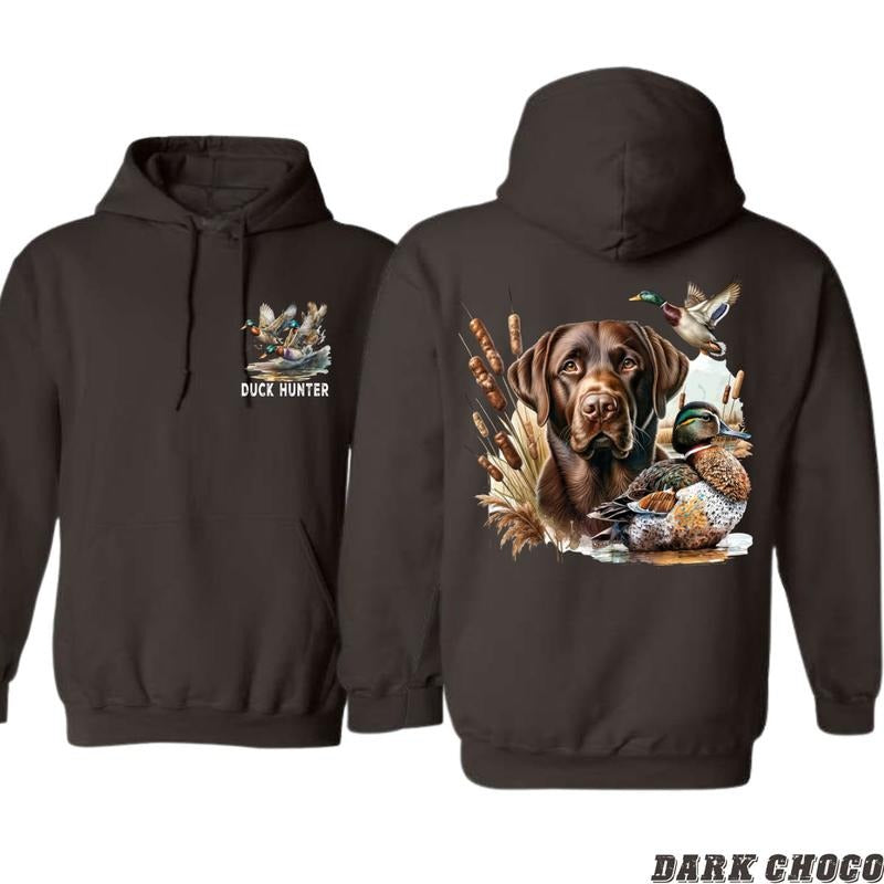 Duck Hunter Hoodie - Realistic Duck and Labrador Retriever Design, Unisex, Comfortable Sweatshirt for Outdoor Adventures