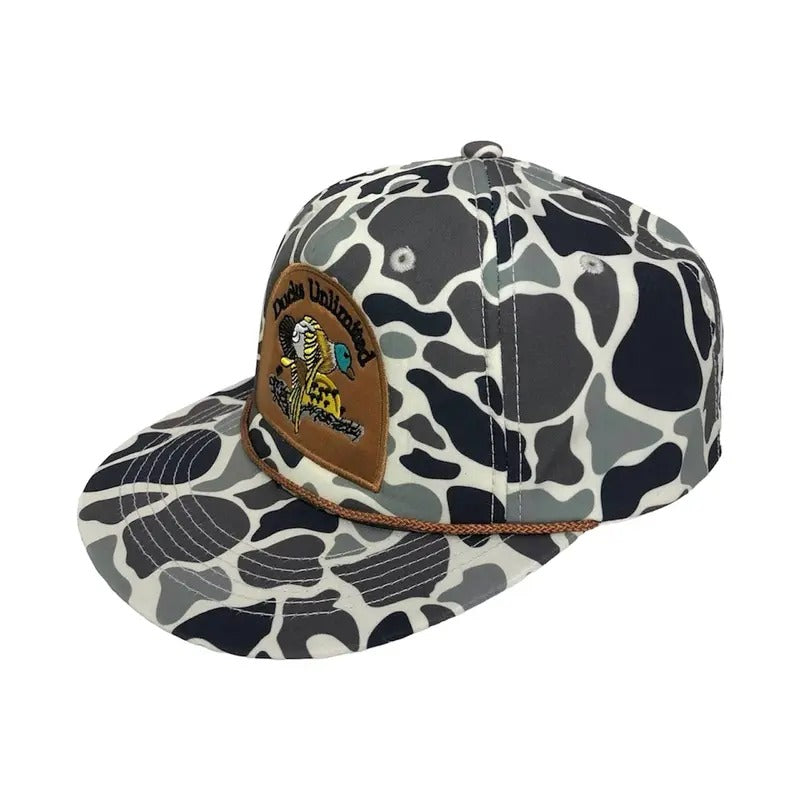 Ducks Unlimited Camo ropebrim snapback hat, Gift for dad, Gift for him