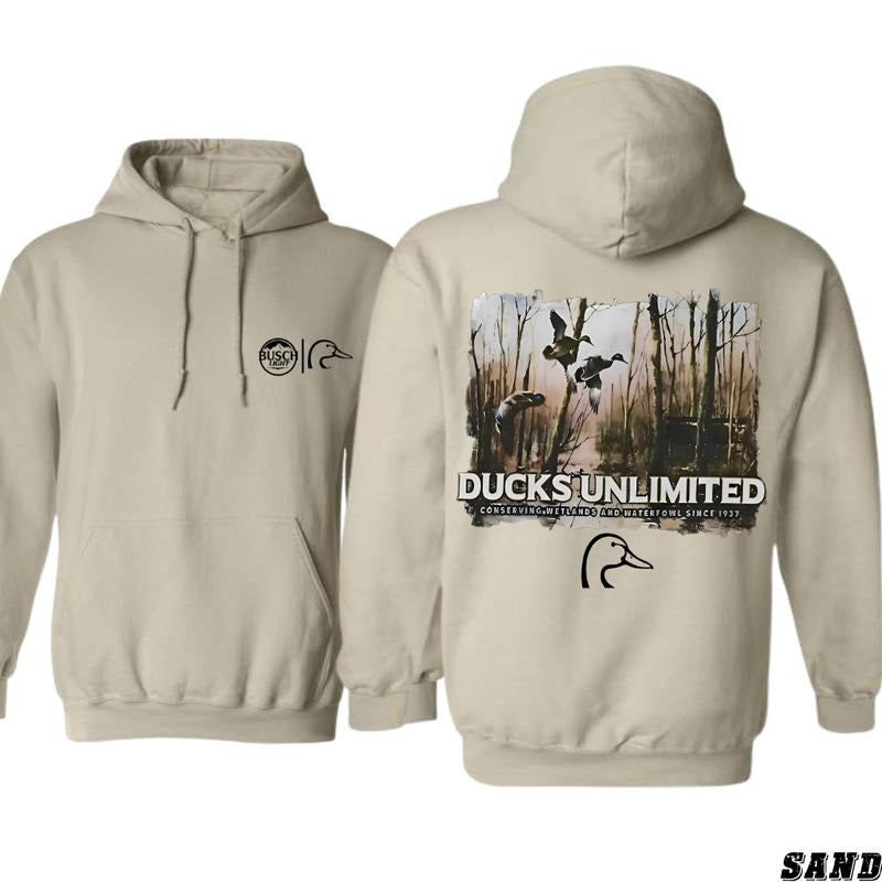 Ducks Unlimited Hoodie - Nature-Inspired Design, Country Boy Clothing, Ideal for Wildlife Conservation Supporters, Comfortable Sweatshirt