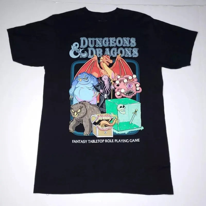 Dungeons & Dragons T-shirt D&D RPG Official Box Lunch Tee Black Medium, Gift for fan for him and for her top menswear womenswear