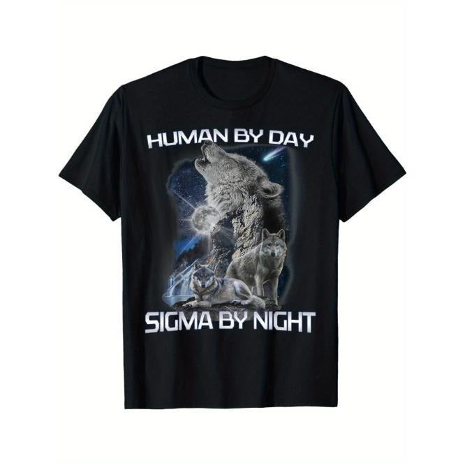 EWH Human By Day Sigma By Night Alpha Wolf Men T-Shirt Made in USA Hoodie, Sweatshirt | WearSparks.com