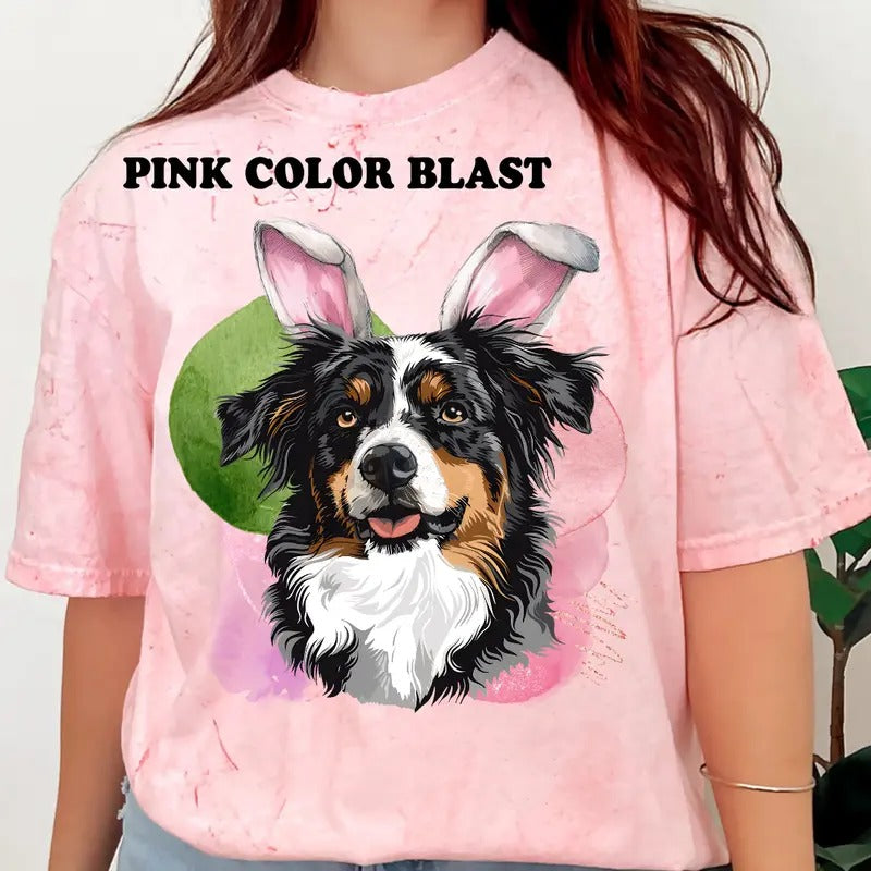 Easter Australian Shepherd Shirt ~ Unisex Apparel Relaxed Fit Printed In The USA Clothing Womenswear Casual Comfort Cotton