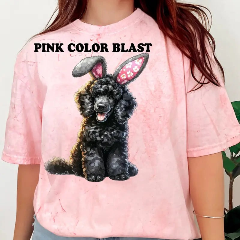 Easter Black Poodle Shirt ~ Unisex Apparel Relaxed Fit Printed In The USA Clothing Womenswear Casual Comfort Cotton Top Athletic Boho Chic