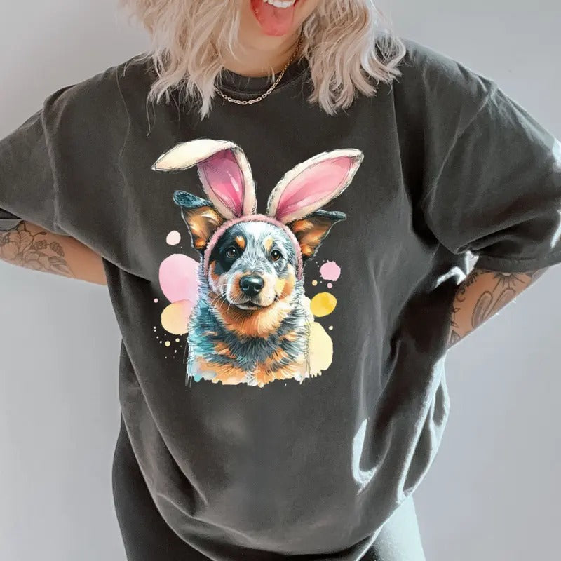 Easter Blue Heeler Shirt ~ Unisex Apparel Relaxed Fit Printed In The USA Clothing Womenswear Casual Comfort Cotton