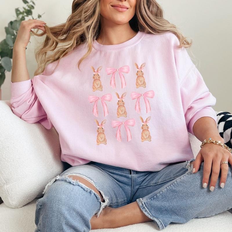 Easter Bunny Coquette Sweatshirt, Easter Coquette, Easter Bunny T-Shirt, Easter Bow Shirt