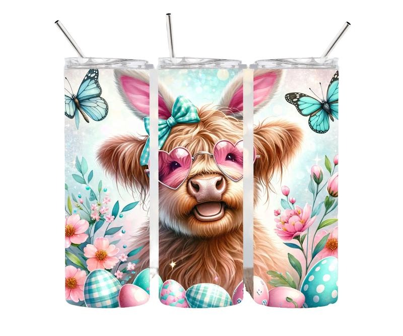 Easter Bunny Highland Cow 20oz Stainless steel tumbler T-Shirts, Hoodie, Sweatshirt | WearSparks.com