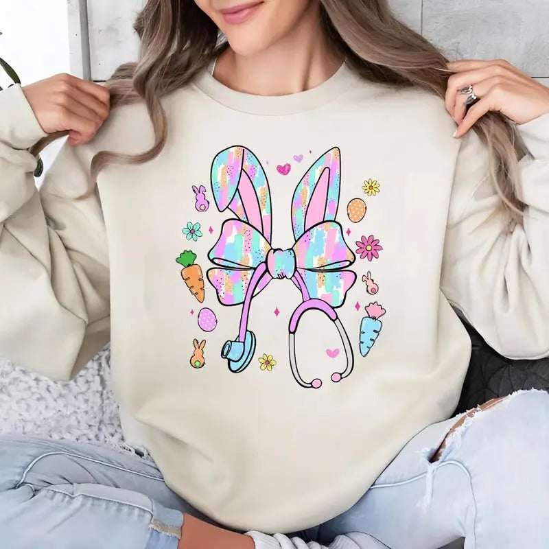 Easter Bunny Nurse Coquette Shirt, Nurse Easter Shirt, Happy Easter Shirt, Nurse Coquette Shirt, Bunny Ears Shirt, Nurse Life, Nurse Shirt