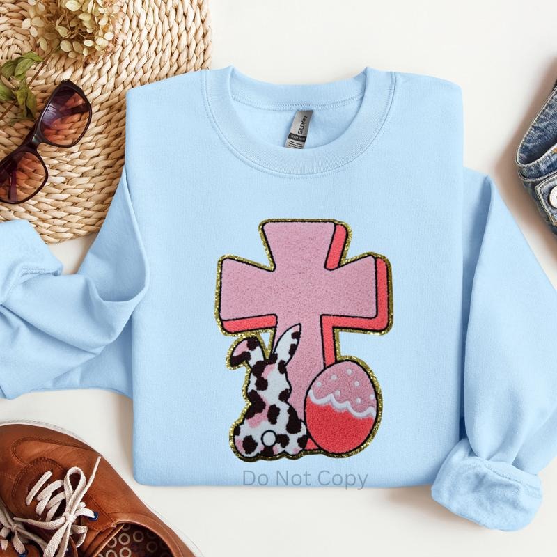 Easter Cross Chenille Patch ONLY - This is NOT a T Shirt