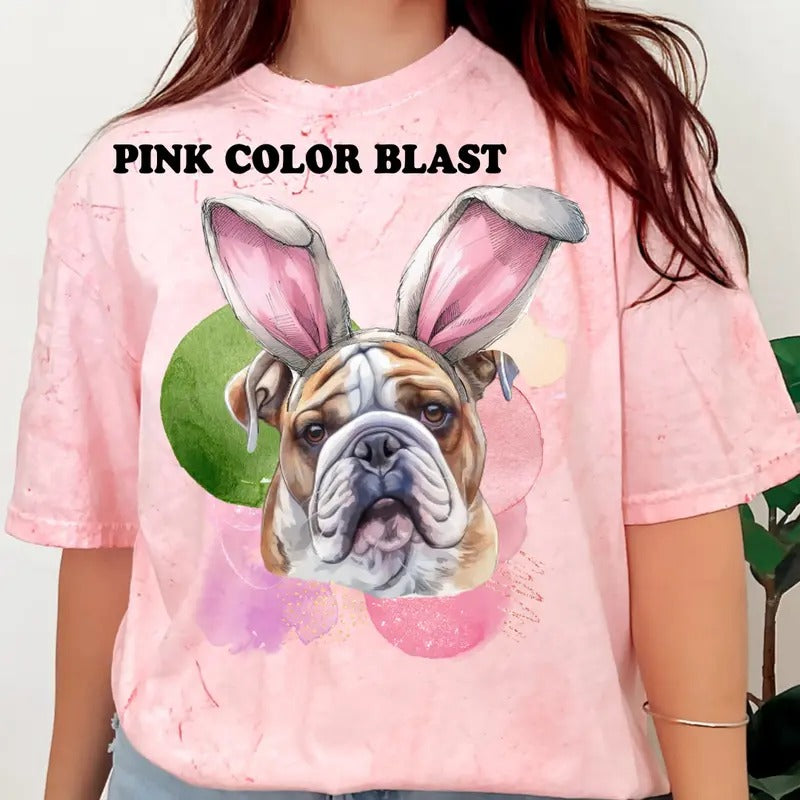 Easter English Bulldog Shirt ~ Unisex Apparel Relaxed Fit Printed In The USA Clothing Womenswear Casual Comfort Cotton