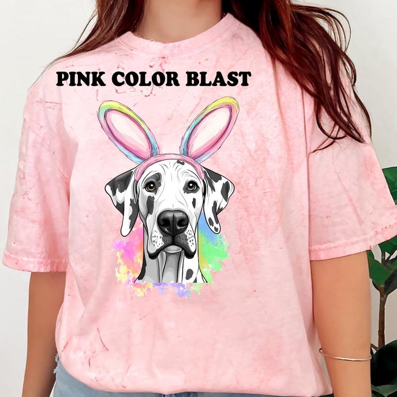Easter Harlequin Great Dane Shirt ~ Unisex Apparel Relaxed Fit Printed In The USA Clothing Womenswear Casual Comfort Cotton Top Athletic Boho Chic