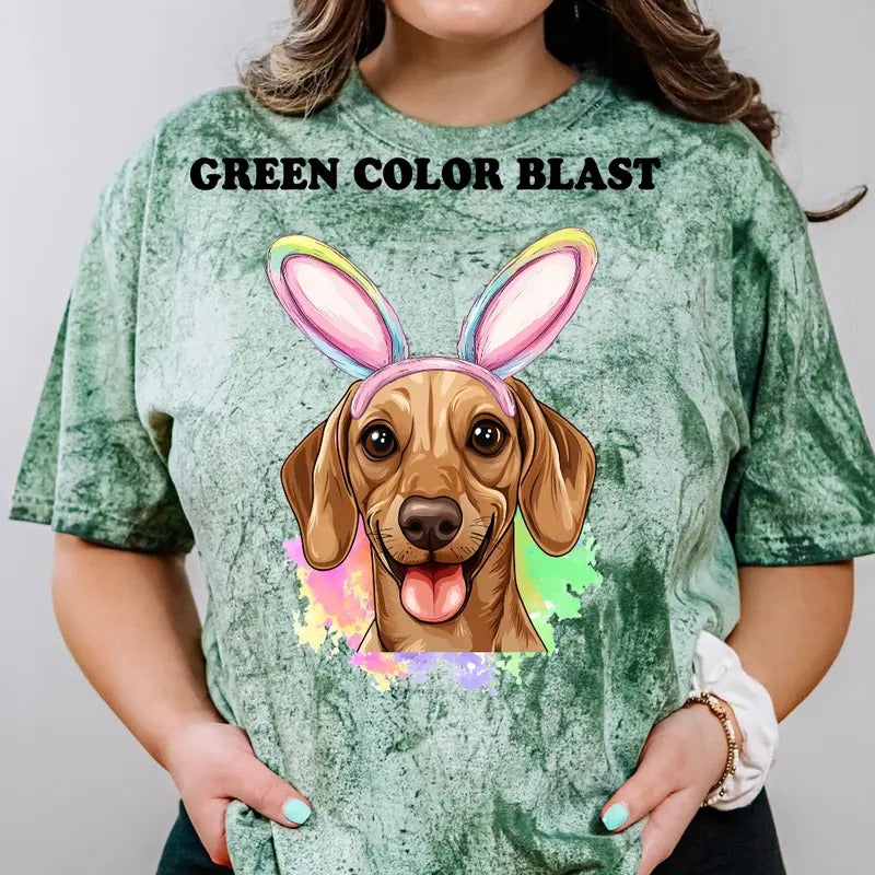 Easter Light Brown Dachshund Shirt ~ Unisex Apparel Relaxed Fit Printed In The USA Clothing Womenswear Casual Comfort Cotton