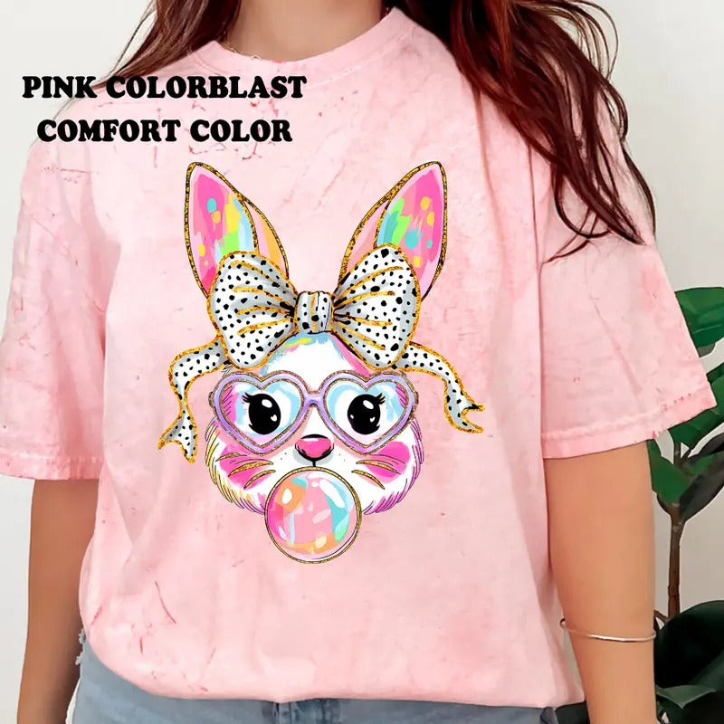 Easter Tie Dye Bunny Shirt ~ Unisex Apparel Relaxed Fit Printed In The USA Clothing Womenswear Casual Comfort Cotton Top Athletic Boho Chic