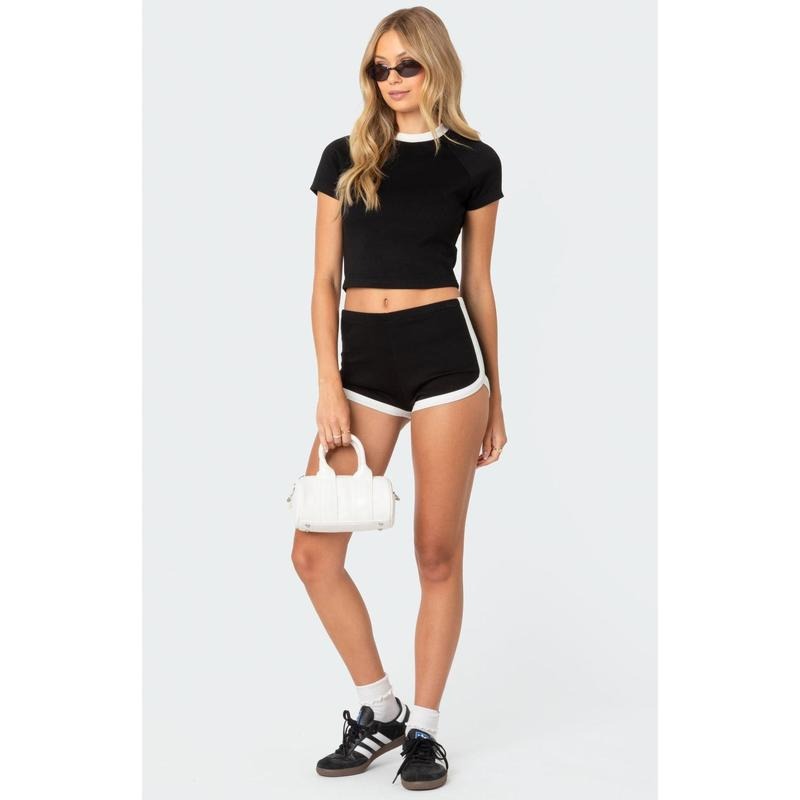 Edikted Women's Elana Contrast Micro Shorts