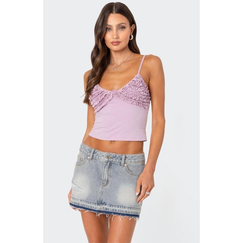 Edikted Women's Veda Ruffled Tank Top