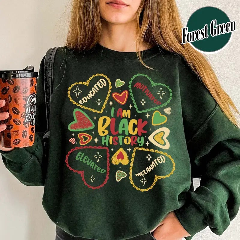 Educated Motivated Elevated Sweatshirt, Black History Sweatshirt, Black Pride Sweatshirt, Black Women Sweatshirt, Human Rights Sweatshirt, Black Lives Matter Sweatshirt