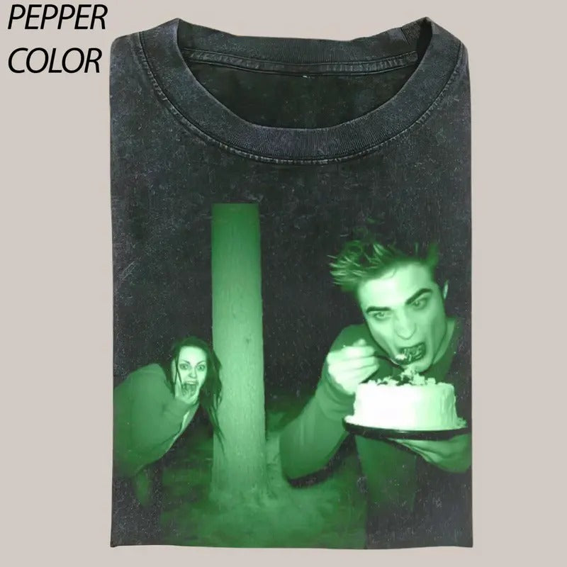 Edward Eats Cake with Bella Vintage Graphic Tee, Funny Twilight Movie T-shirt, Unisex T-Shirt Gift For Her Him, Trendy Shirt