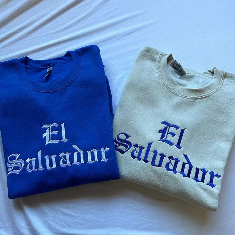 El Salvador Embroidered Sweatshirt, Mi Pais El Salvador, Guanaco Guanaca