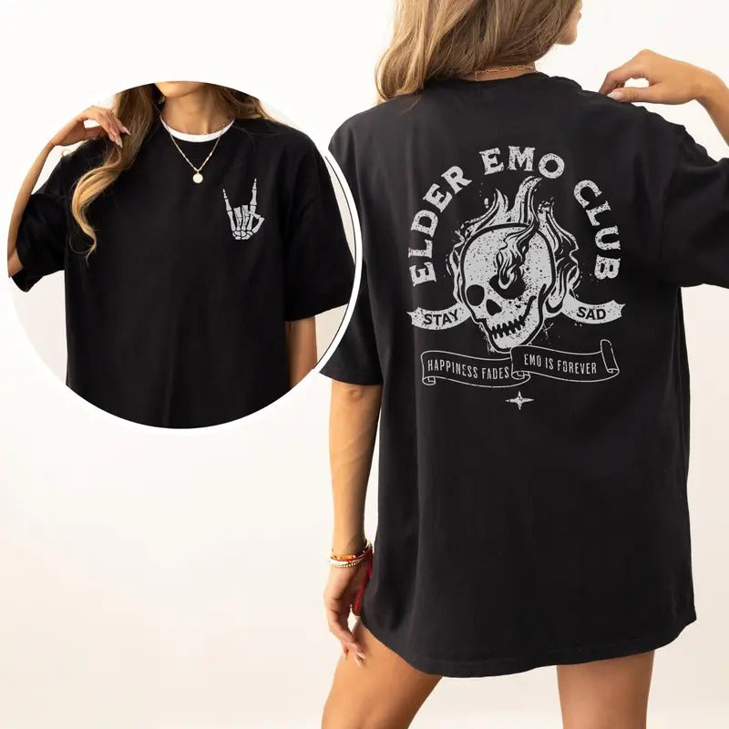 El.der Emo Shirt, Emo Shirt, Emo Clothing It Was Never A Phase, Emo Forever Shirt, Oversized Goth Emo Tee Hoodie, Sweatshirt