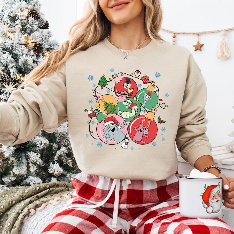 Elephant And Piggie Christmas Sweatshirt, Bookish Christmas T-shirt, Christmas Book Lover Gift, Teacher Christmas Shirt, Children's Book Tee