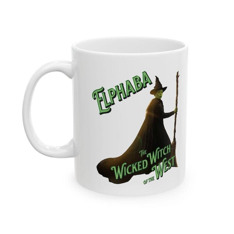 Elphaba Wicked Witch Wizard of Oz Ceramic Mug, 11oz 15oz - Unique Gift for Broadway Fans, Musical Lovers - Halloween Kitchen Decor, Oz