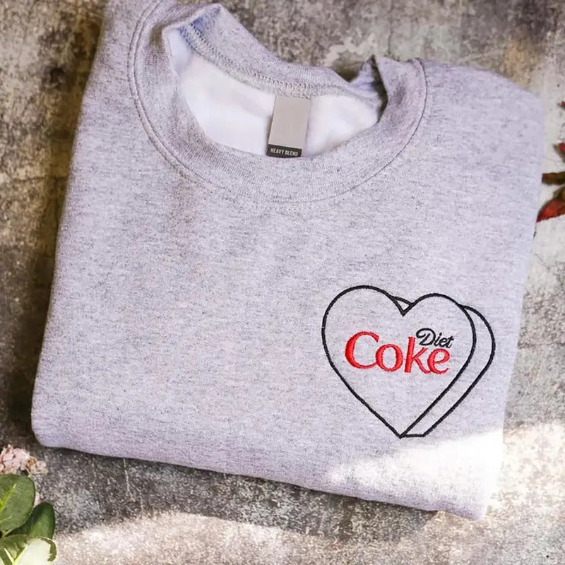 Embroidered Diet Coke Sweatshirt, Embroidered I Need A Diet Coke Tee Shirt, Diet Coke Shirt, Diet Coke Lover Gift