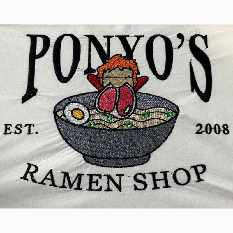 Embroidered PONYO Unisex Crewneck Sweatshirt, Ghibli Studio Merch, Anime Shirt