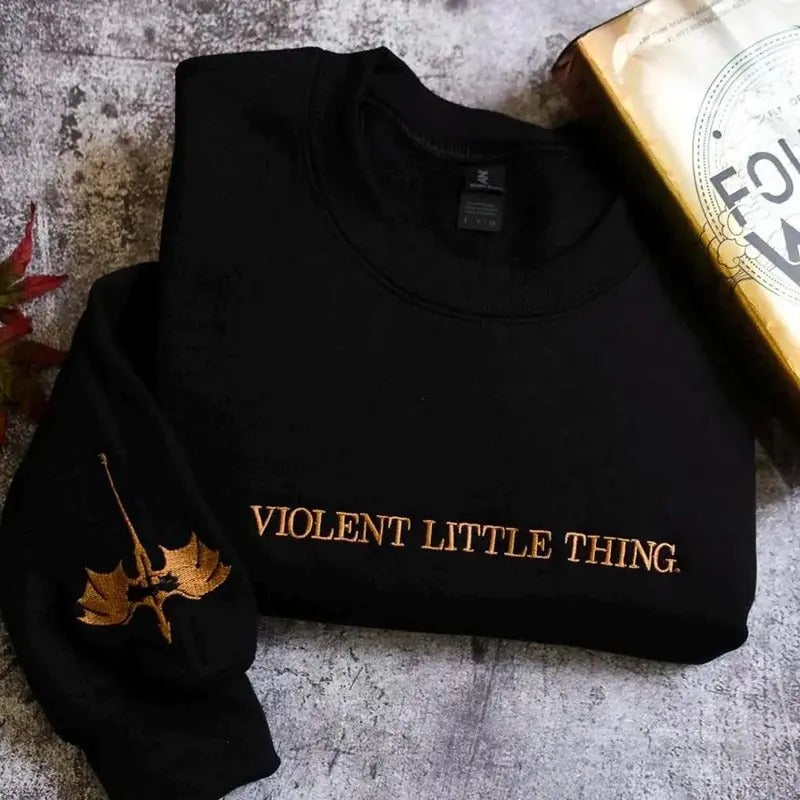 Embroidered Violent Little Thing Sweatshirt, Fourth Wing Shirt, Basgiath War College Hoodie, Dark Academia Sweatshirt, Iron Flame Shirt, Xaden Riorson Sweater