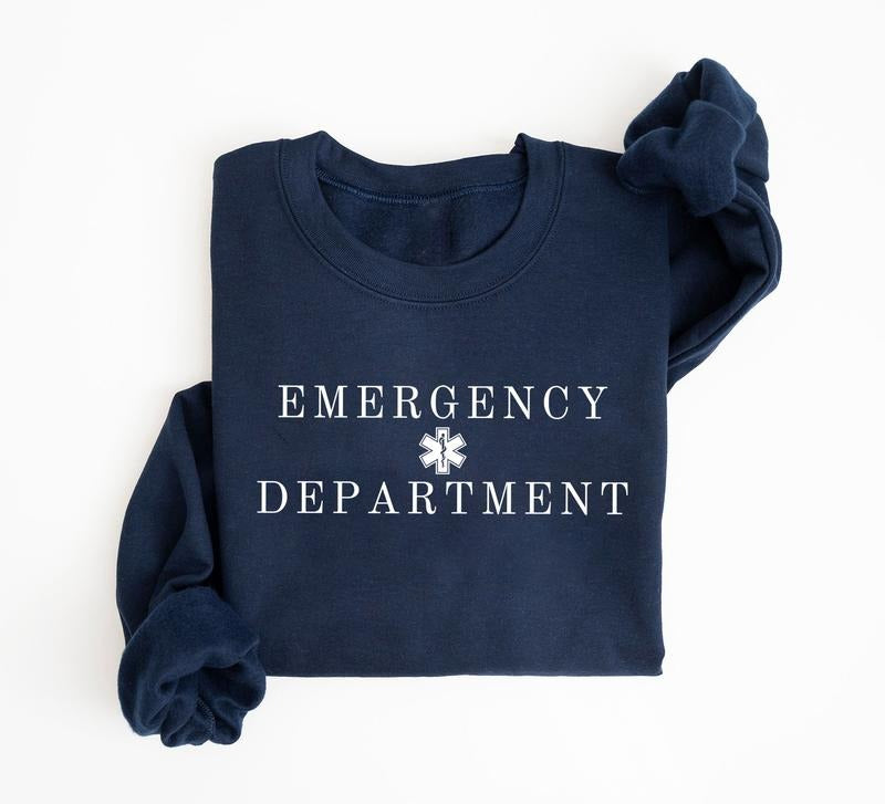 Emergency Department Sweatshirt, Minimal Emergency Dept Sweater, ED ER Emergency Room Doctor Staff Shirt, Nursing Student Shirt, Nurse Week Gift Shirt, Nurse Shirt