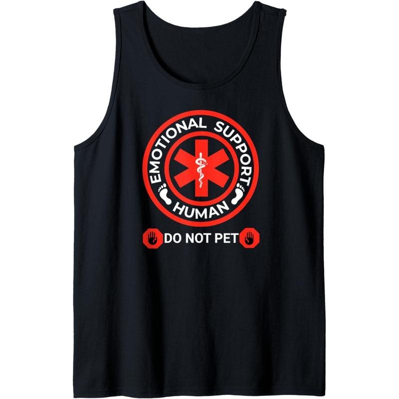 Emotional Support Human Do Not Pet Funny Pet Lovers Tank Top