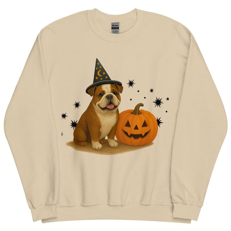 English Bulldog Halloween Witchy Dogs Sweatshirt ~ Unisex Apparel Relaxed Fit Printed In The USA Clothing Womenswear Casual Comfort Cotton Top Athletic Boho Chic