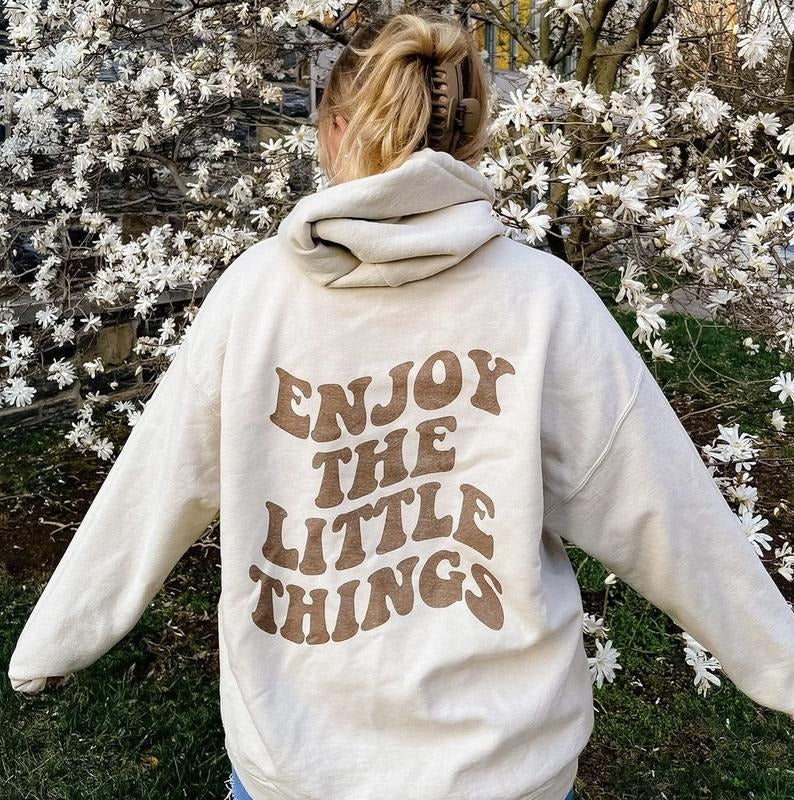 Enjoy the Little things Hoodie (Hoodie Sweatshirt, Unisex Fit, Causal Sweatshirt Unisex Jumper)) Menswear Oversized Sweaters Pullover Casual