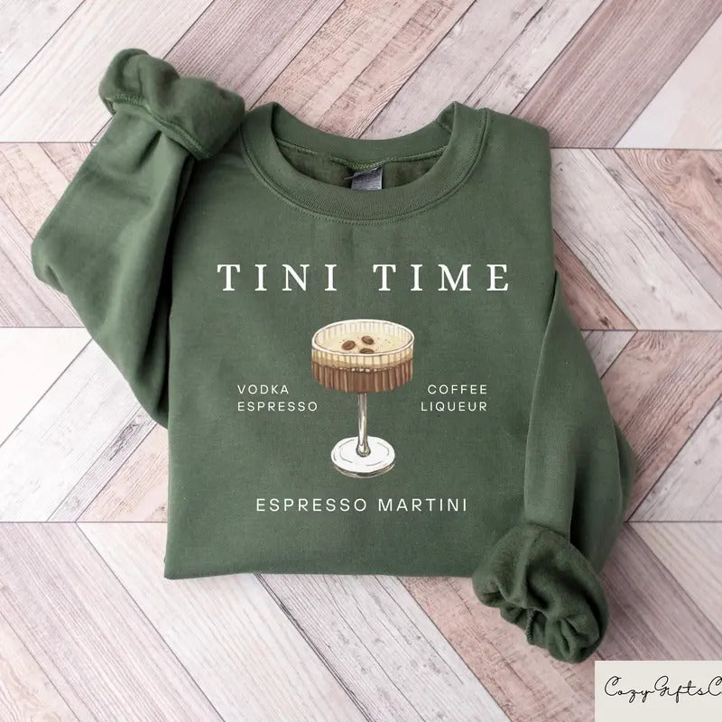 Espresso Martini Sweatshirt, Tini Time Crewneck, Espresso Shirt, Espresso Martini Top, Martini Lover Gift, Martini Sweatshirt
