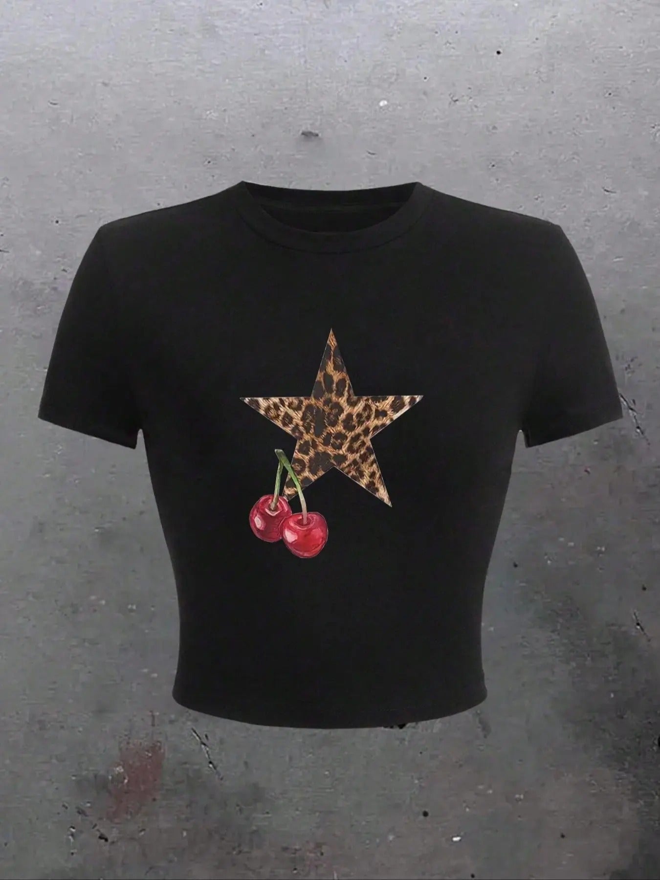 Essnce 1pcs Solid Round Neck Teestyle{n002}3