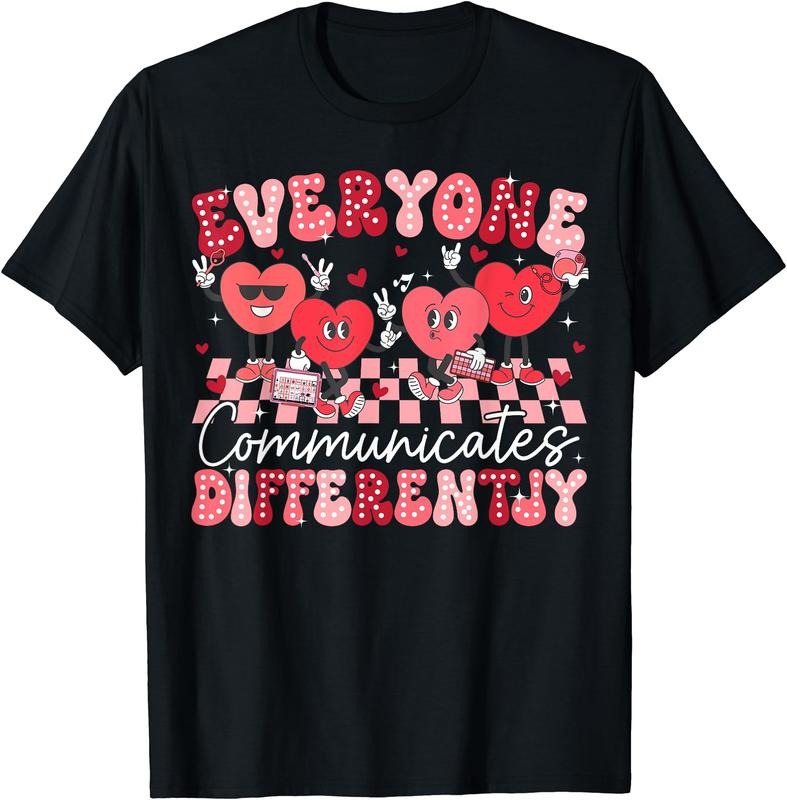 Everyone Communicates Differently Special Education Autism T-Shirt | Unisex Cotton Tee, Short Sleeve, Crewneck, Size S-5XL