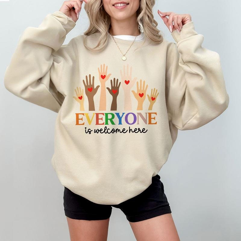 Everyone Is Welcome Here Shirt, Inclusive Teacher Tee, Diversity Sweatshirt, Classroom Kindness Shirt, School Counselor Gift