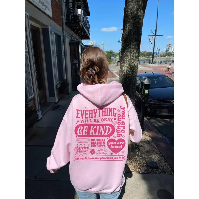 Everything Will Be Okay Hoodie Aesthetic Mental Health Retro Hoodie Self Growth Hoodie Positive Hoodie Therapy Hoodie Mental Illness Hoodie